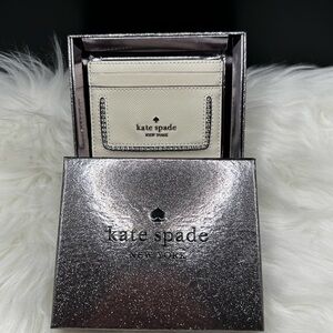 Kate Spade Cream Card Case with Crystal Accent